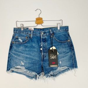 Levi’s Premium 501 High Rise Distressed Shorts
